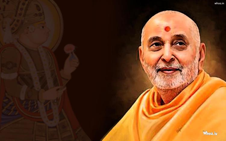 Pramukh-Swami-with-Lord-Swaminarayan-Wallpaper